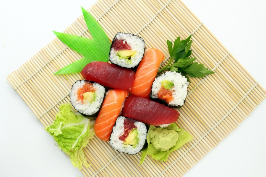 Refeições, sushi, prato, gourmet, peixe, comida, japonês, japão, oriental, nori, popular, almoço, jantar, frutos do mar, arroz, sashimi, americano, ásia, maki, salmão, variedade,