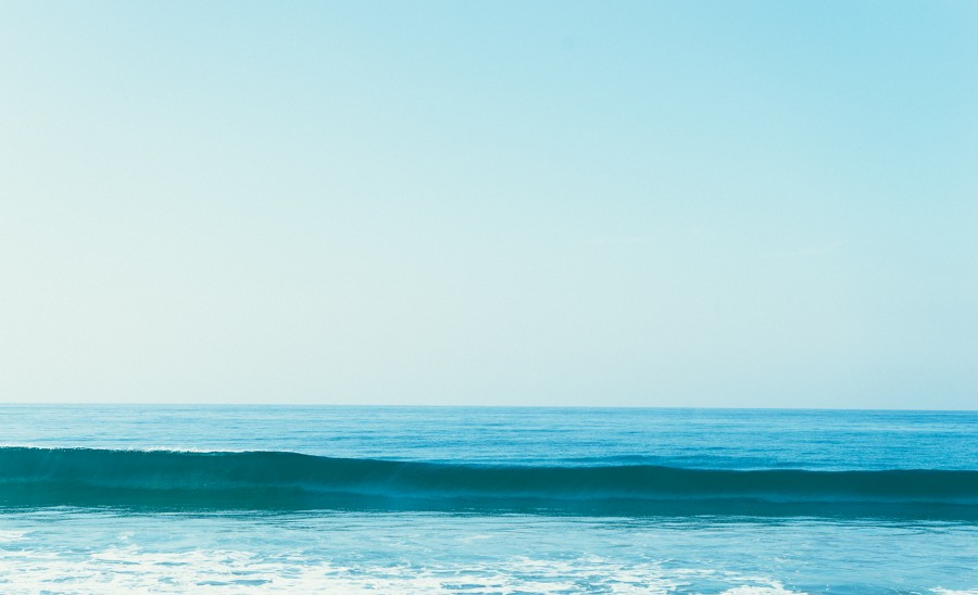 costa, paisagem, mar, céu, onda, ondas, horizonte, inchar,
