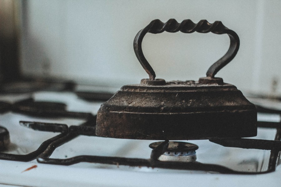 cozinha, ferro, antiguidade, velho, vintage, ferro, calor, quente, ferro, passar, energia, gás, fogão,