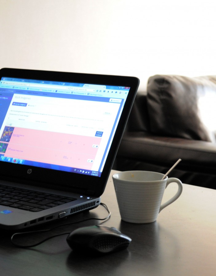 tecnologia, laptop, interior, design, cafe, bebida, nobody, computer,