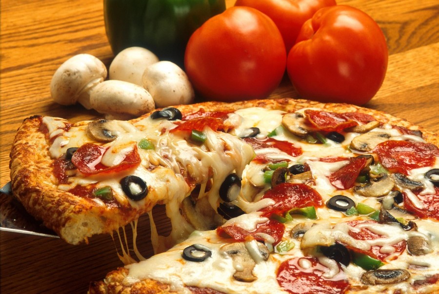 piza, refeições, queijo, tomate, itália, italiano, comida, close-up, tomate, champignon, cogumelos,