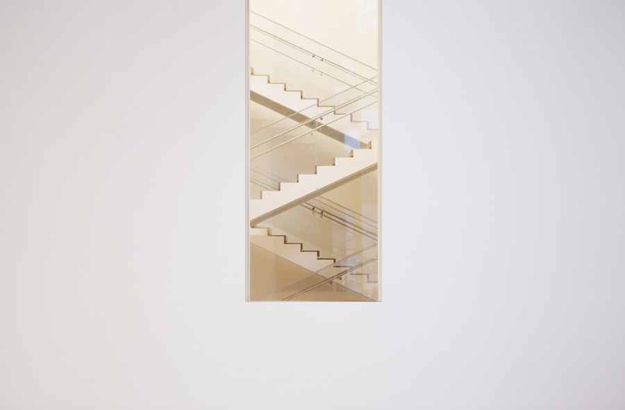escadaria, arquitetura, branca, moderna, pintura, quadro, arte,