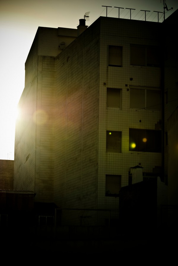 edifício, pôr do sol, arquitetura, ninguém, urbano,