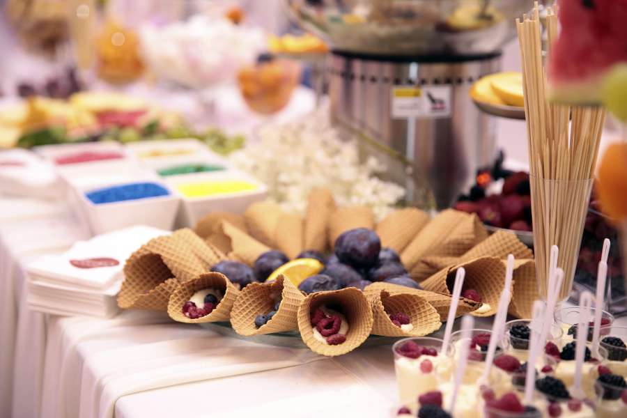 mirtilo, cone, cones, frutas, frutas, sorvete, casquinhas de sorvete, framboesa