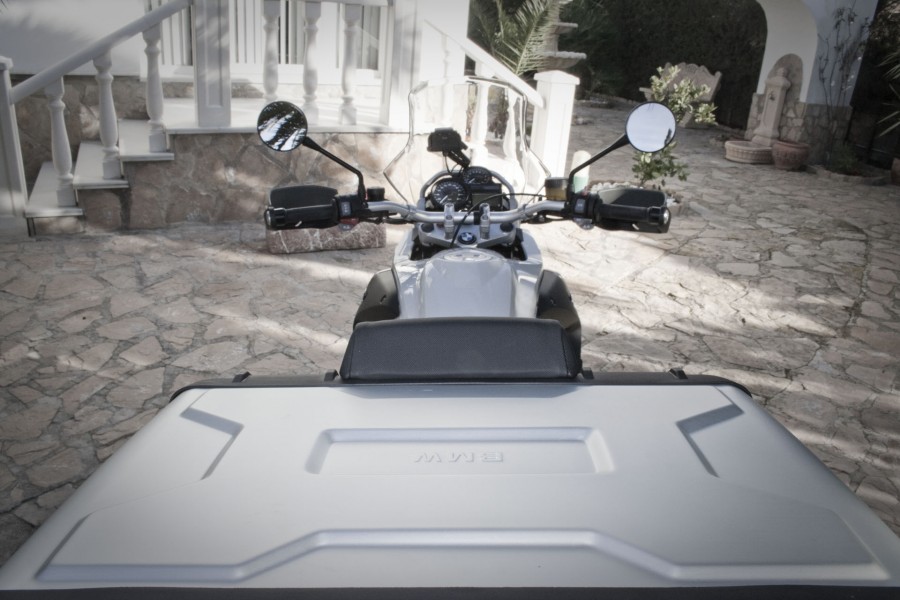 prata, motocicleta, vista frontal, exterior, transporte, guiador,
