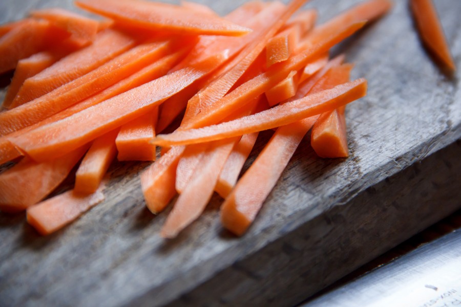 refeições, cenoura, corte, salada, vegetal, peça,