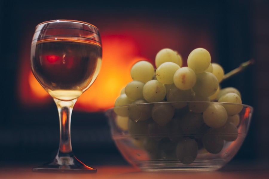 vinho, vidro, uva, uvas, bebida, vermelho, dentro, frutas,