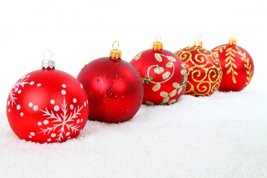 Natal, detalhe, ornamento, navideo, natal, decoração, celebração, 2015, celebração, vermelho, fundo branco,
