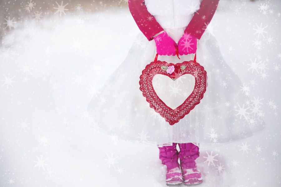 dia dos namorados, coração, romântico, amor, menina, tutu, fotos grátis, imagens grátis, romântico, amor, imagens de amor, menina, pequeno, criatura, menina, rosa, neve