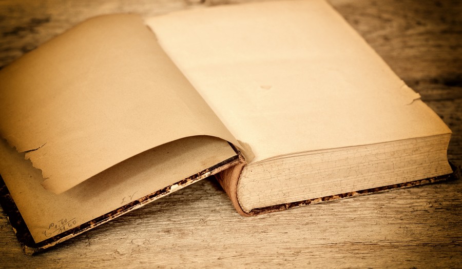 livro, velho, branco, abrir, página, diário, caderno, passado,