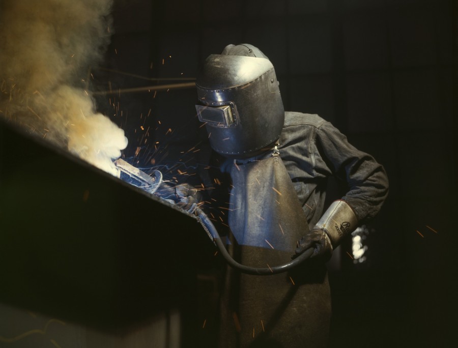 Solda, soldagem, homem, metalúrgica, máscara, trabalho, trabalhador, indústria, soldador,