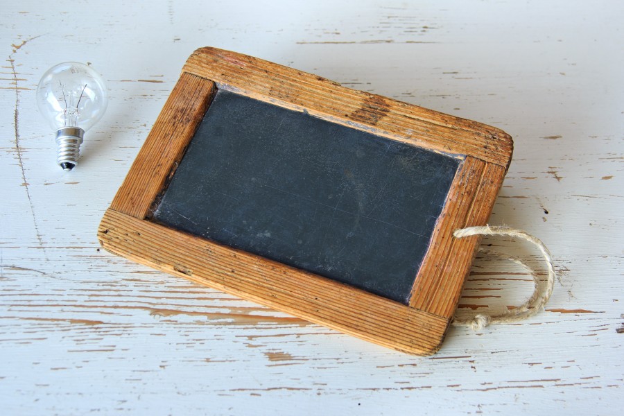 quadro-negro, em branco, idéia, conceito, vazio, foco, lâmpada, criar, criação, criatividade, ninguém,