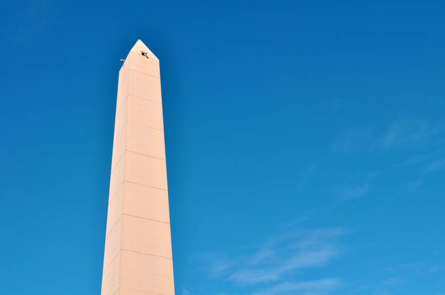 Buenos Aires, obelisco, Argentina, branco, céu, monumento, ponta, vertical