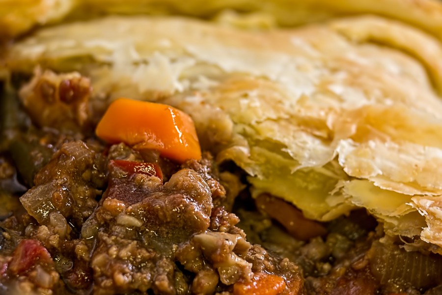 refeições, carne, bolo, gourmet, close-up, torta, torta, recheio, cozido,