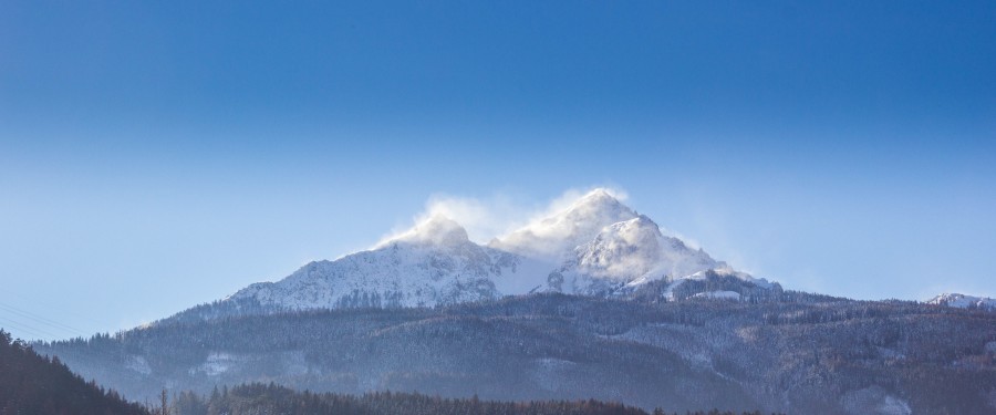 paisagem, montanha, nevado, dia, fora, neve, céu azul,