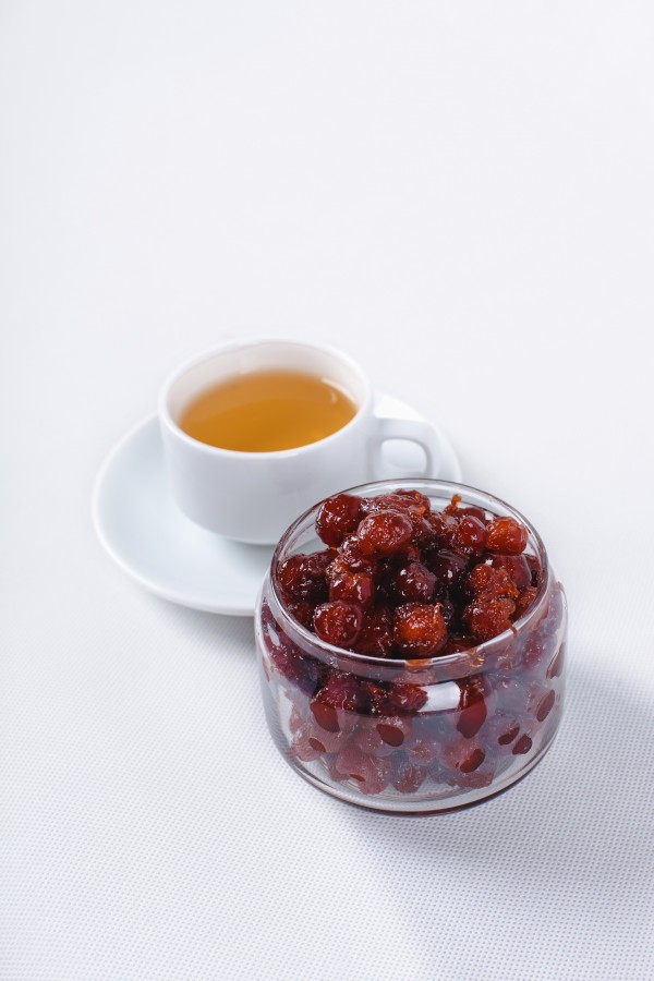 chá, infusão, fruta, quente, bebida, fundo branco,