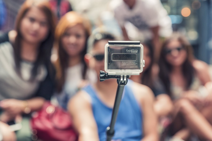 selfie, gopro, câmera, grupo, fotografia, foto, bastão, grupo de pessoas,