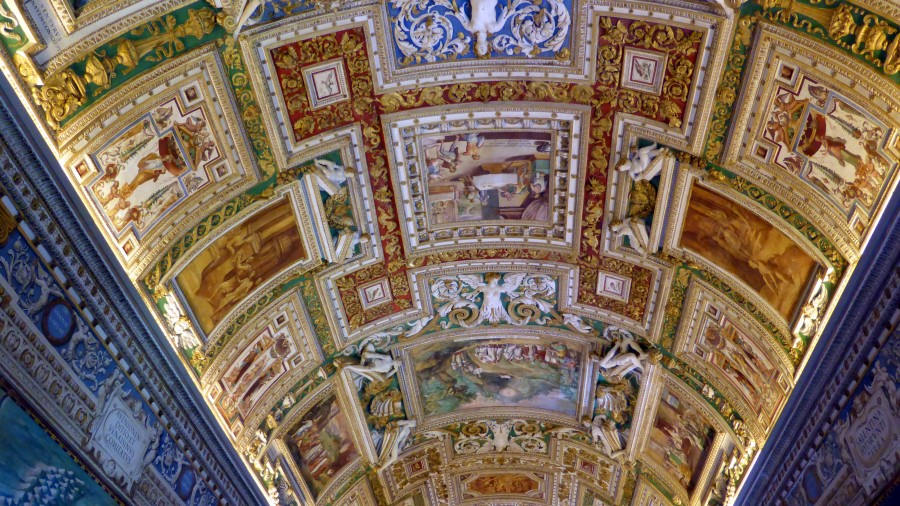 interior, arte, ceiling, painting, ancient, religia, catholic, catholic, vaticano, roma, itália,