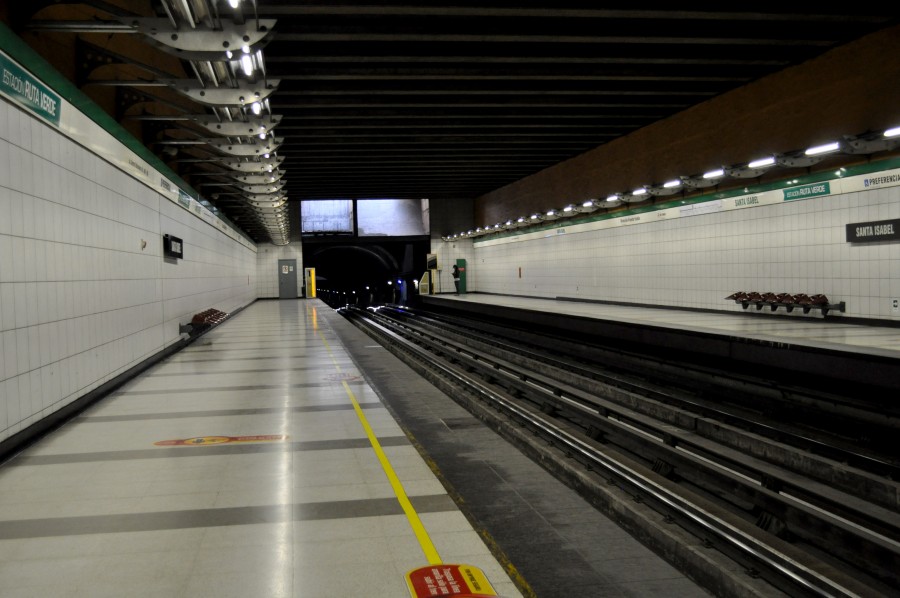 estação, metrô, santiago do chile, chile, ninguém, via, via, túnel,