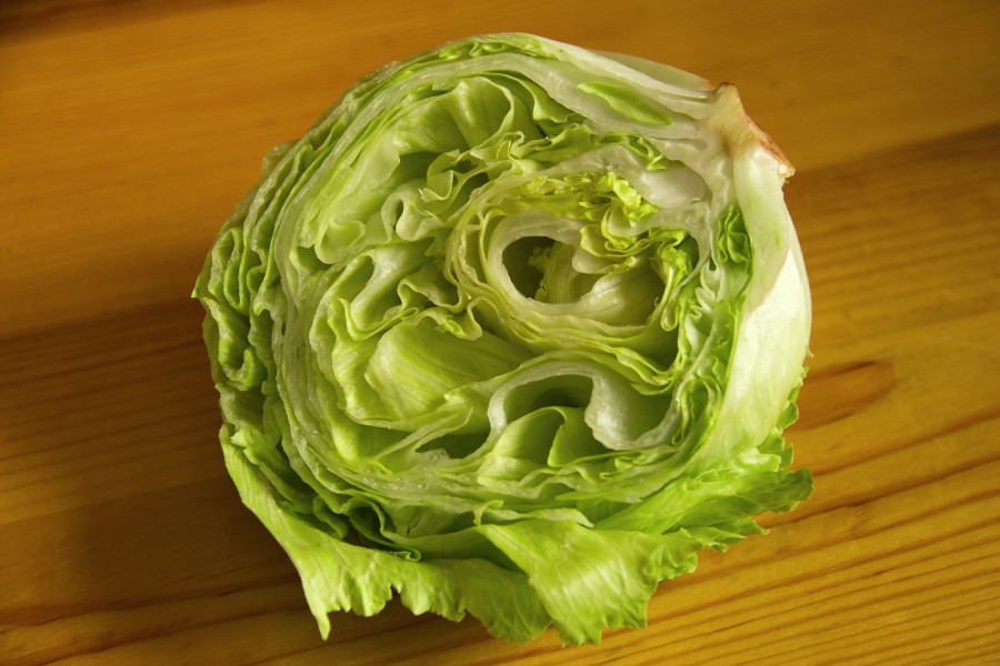 alface, vegetal, vegetal, close-up, metade, corte,
