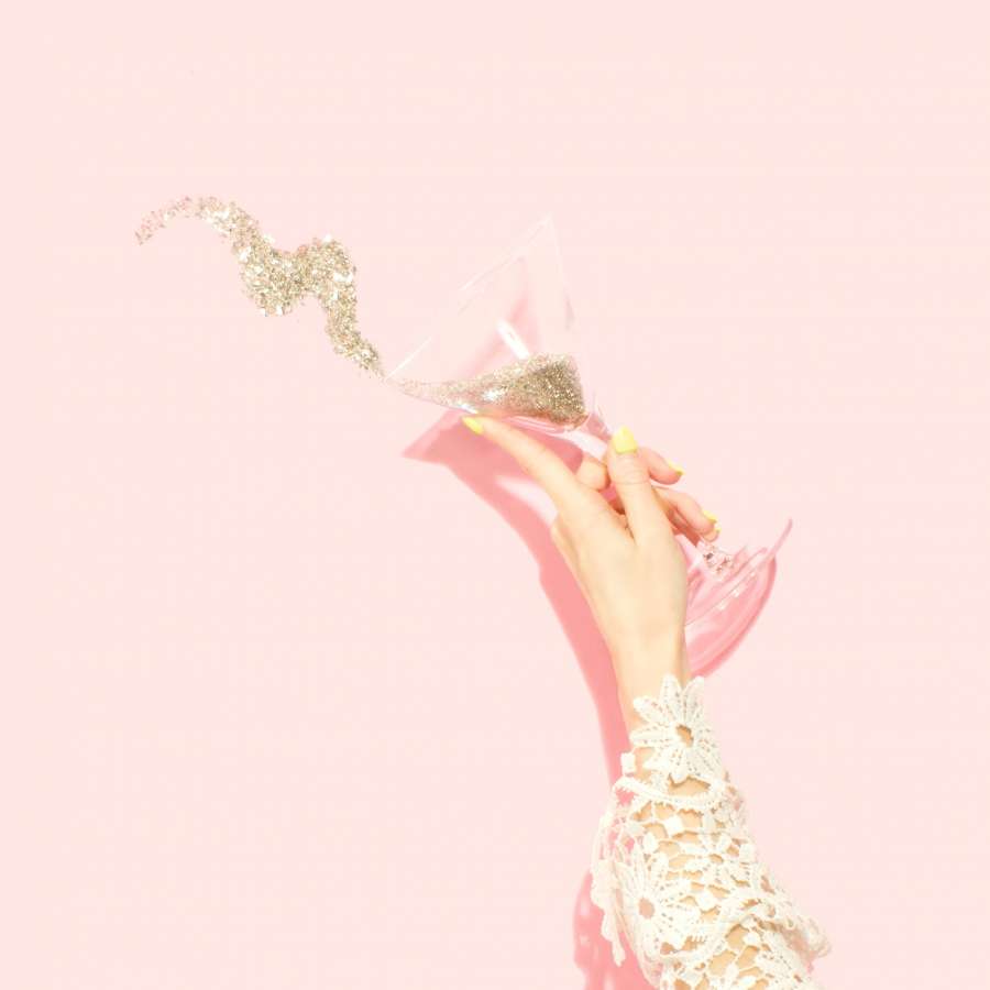 Vidro, Sparkle, Purpurina, Rosa, Celebração, Martini, Bebida, Feliz, Ano Novo, Aniversário, Festa, Polvilhe, Unhas