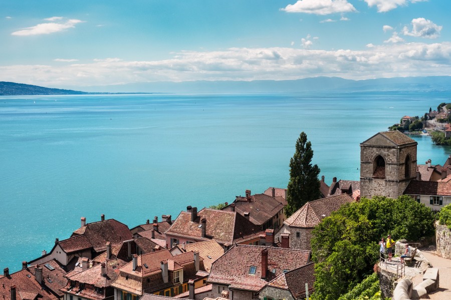Saint Saphorin, Suíça, Europa, costa, cidade, vila, dia, vila, hd wallpapers, 4k wallpapers