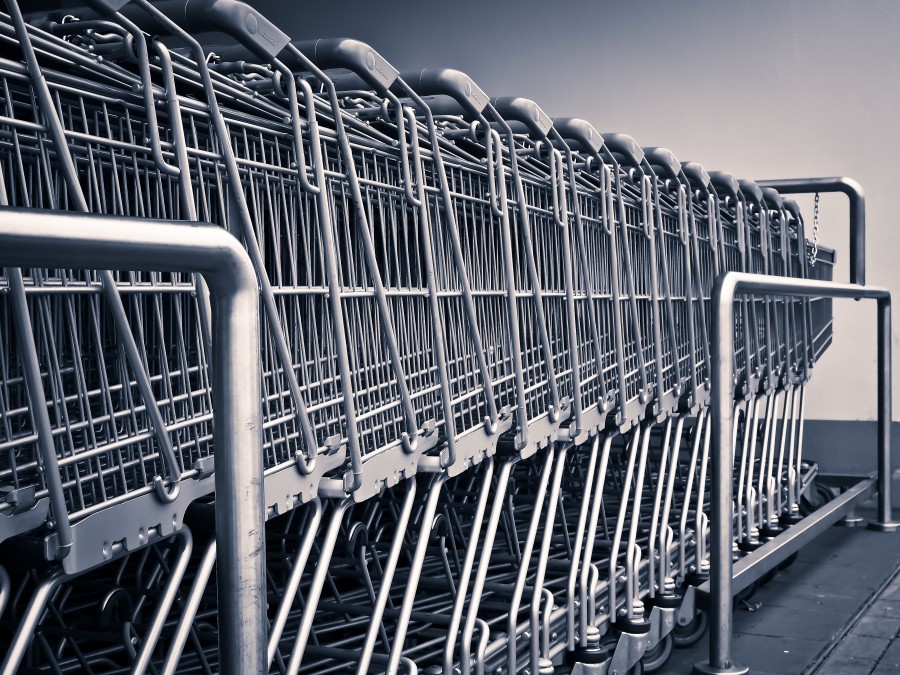 Carros, compras, supermercado, fila, carros de supermercado, ninguém,