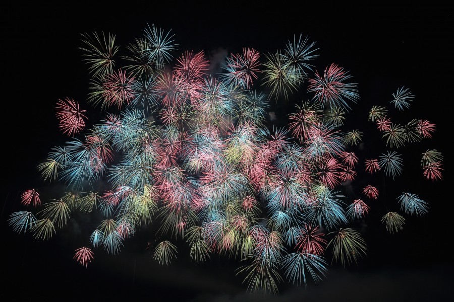 fogos de artifício, luz, luzes, explosão, coloridos, cor, ninguém, fundo preto, celebração, comemorar, celebração, ano novo, celebração, início, feliz ano novo, feliz ano novo, ano novo, feliz 2017, 2017