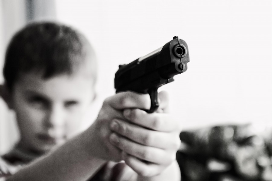 menino, arma, conceito, violência, preto e branco, mexa, jogo, infantil, arma