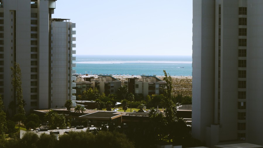 costa, mar, praia, construção, edifícios, arquitetura, cidade, costeira,