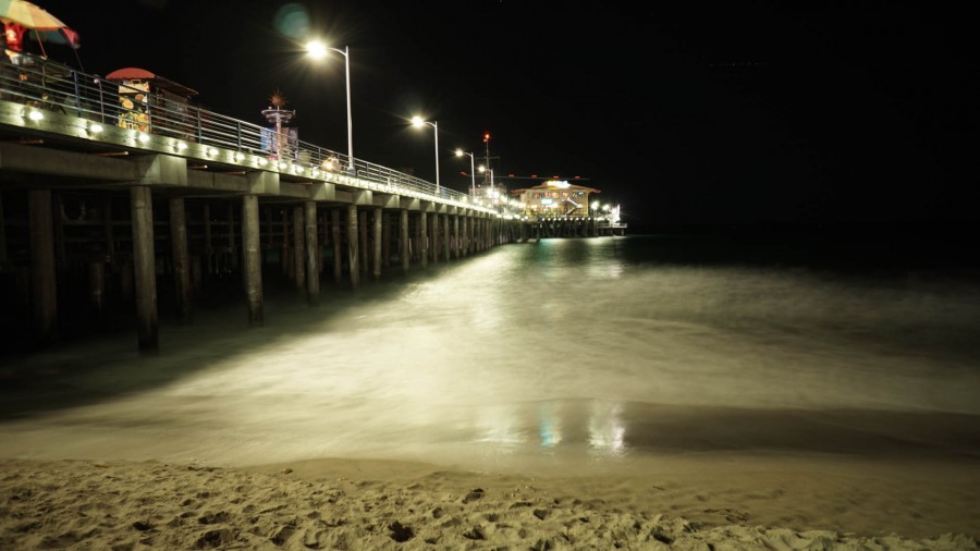 costa, cais, iluminação, lanterna, lanternas, ninguém, escuro, noite,