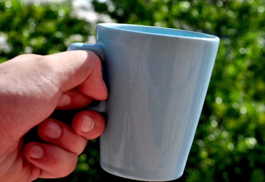 mãos, taça, segure, azul, azul claro, café da manhã, tigela, objeto, um, delicado, cerâmico, ao ar livre, exterior, estilo vida, segurando, bebida,