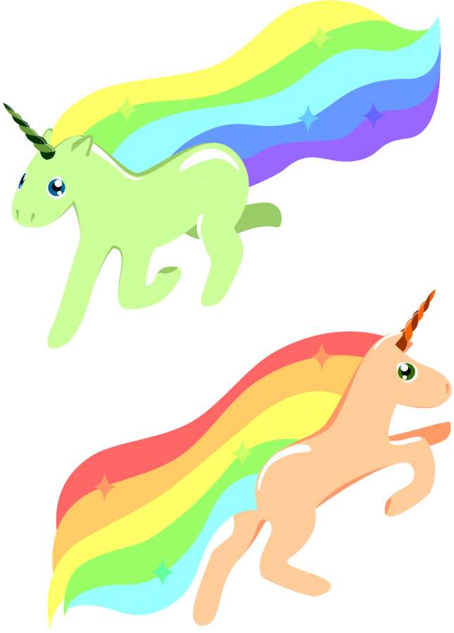unicórnio, imagens de unicórnio do arco-íris, imagens de unicórnio kawaii, unicórnio fofo, multicolores, papéis de parede de kawaii