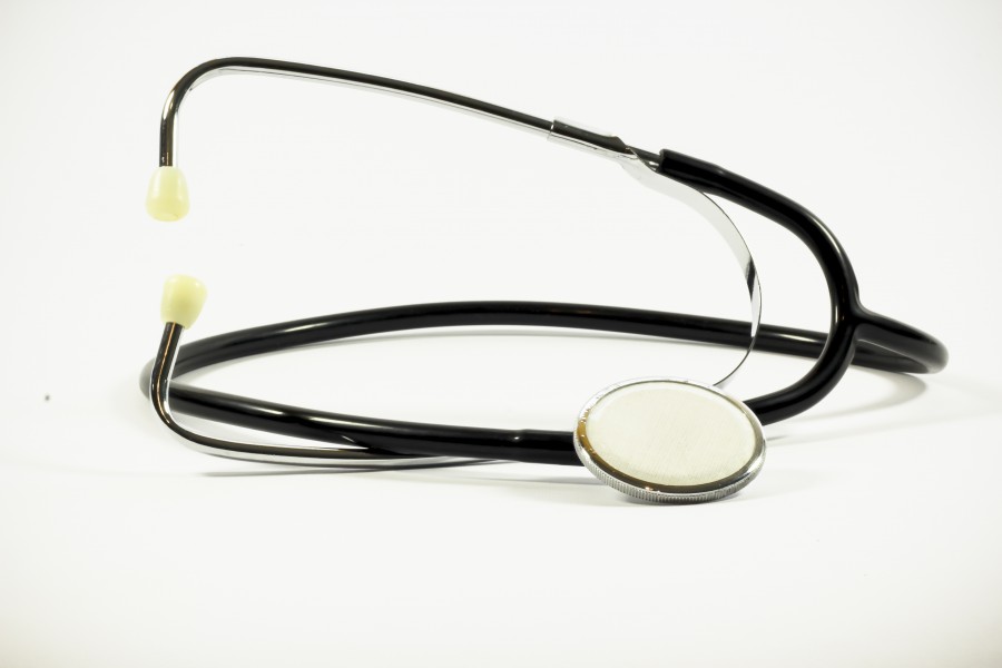 estetoscópio, instrumento, medicina, áudio, fundo branco, médico,
