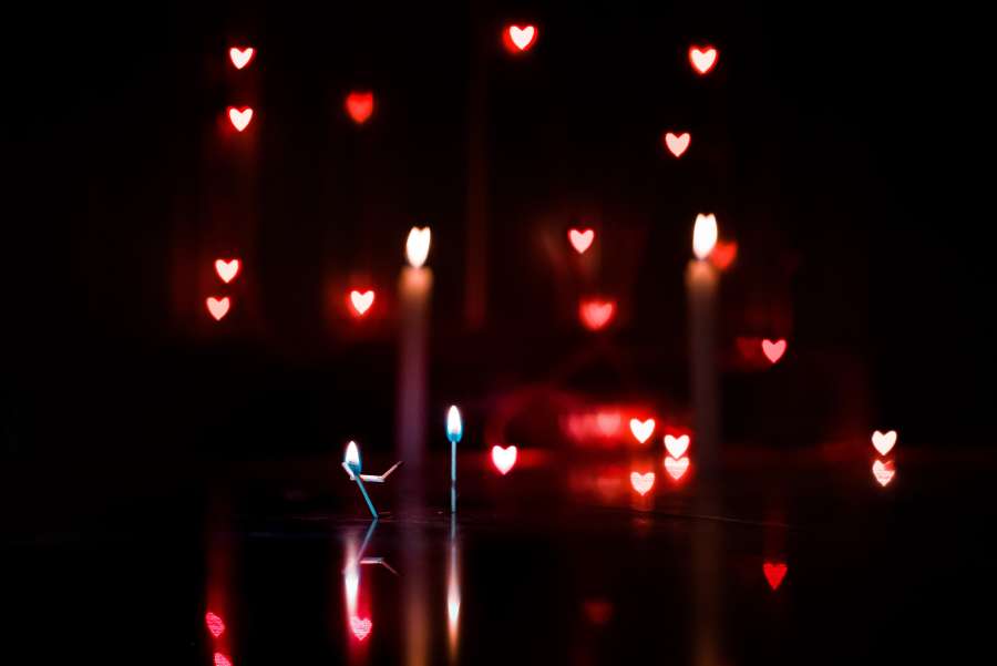amor, corações, movimento, luzes, interior, luz, reflexão, conceito, coração, fundo, fundo, papel de parede,