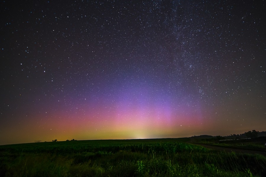 Aurora, paisagem, pôr do sol, cor, colorido, noite, noite, borealis, pólo norte, stellas, estrelado, céu,