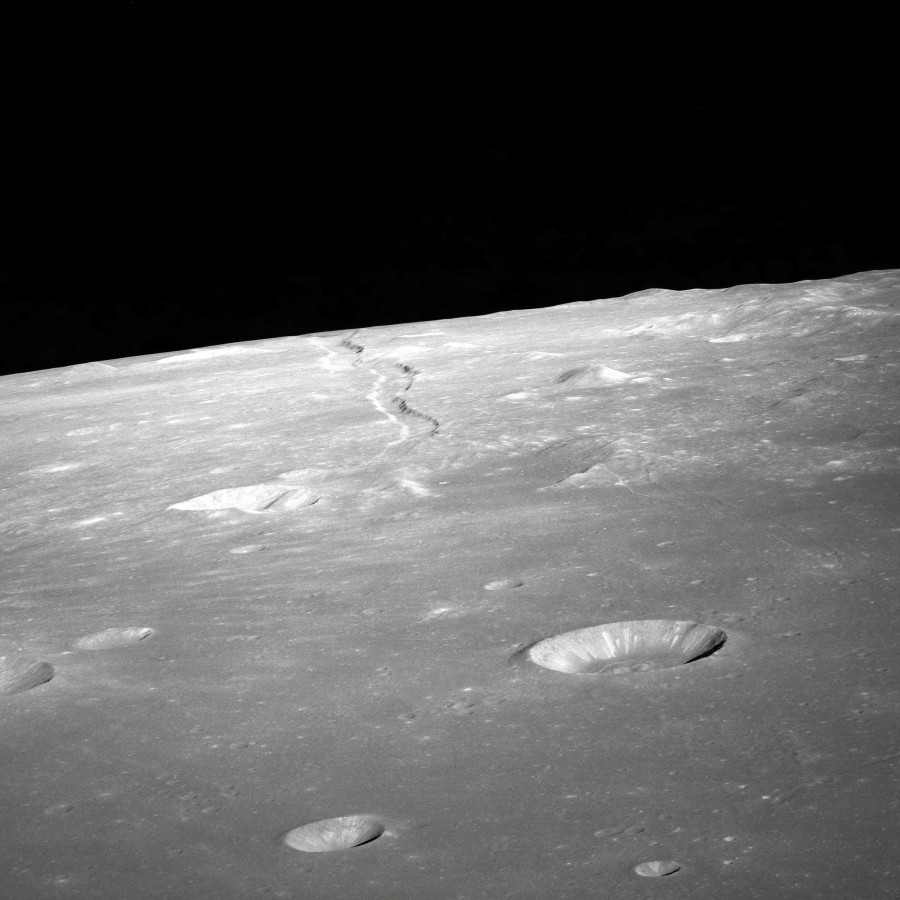 lua, cratera, primeiro plano, espaço, lunar, superfície,