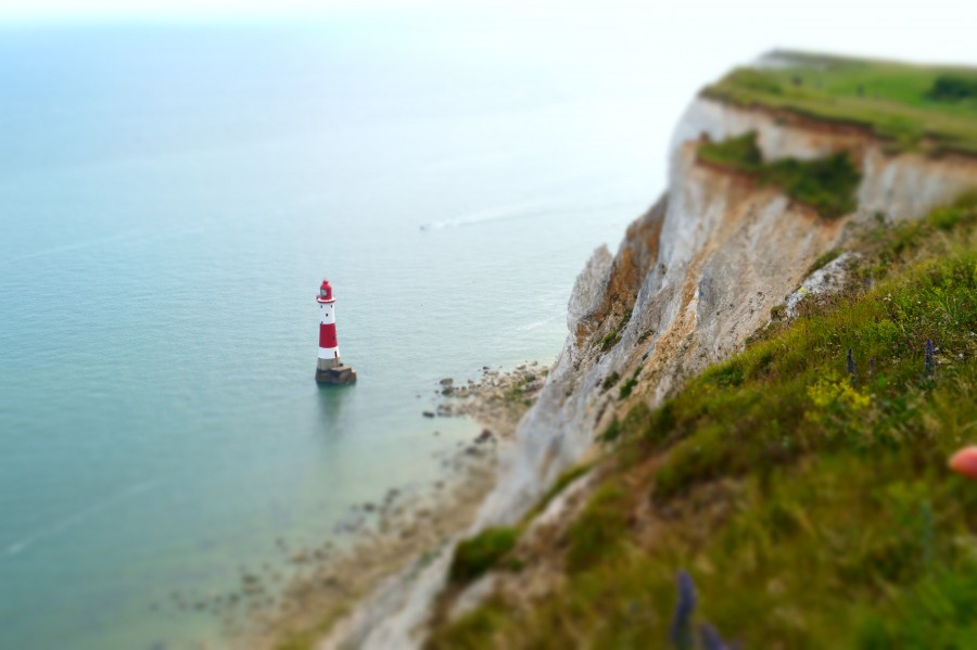 deslocamento de tilft, farol, costa, penhasco, paisagem, mar,