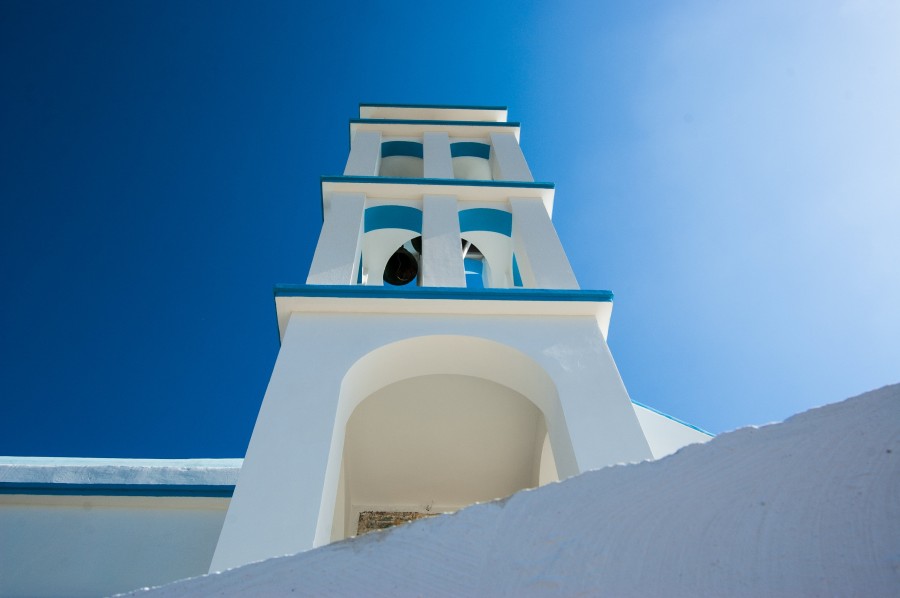grécia, igreja, dia, verão, arquitetura, mediterrâneo, céu azul,