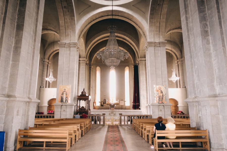igreja, interior, pessoas, religião, católico, praying, praying, Nagorno Karabakh,