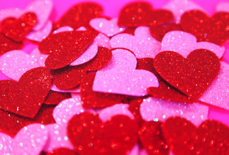 amor, coração, corações, papel, brilhante, vermelho, roxo, violeta, cor, cores, conceito, corte, decoração, fundo, fundo,