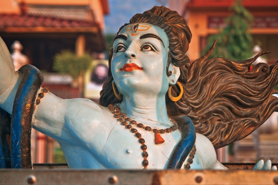 Rishikesh, Índia, viagens, hindu, santo, hinduísmo, yoga, templo, deus, shiva, retrato, escultura, estátua, ao ar livre,