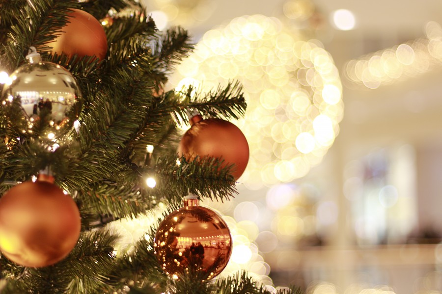 natal, detalhe, ornamento, natal, natal, decoração, celebração, 2015, celebração, vermelho, árvore de natal, árvore,