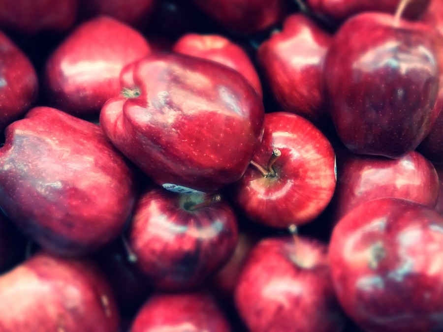 frutas, cor, vermelho, intenso, maçã, maçãs, close-up,