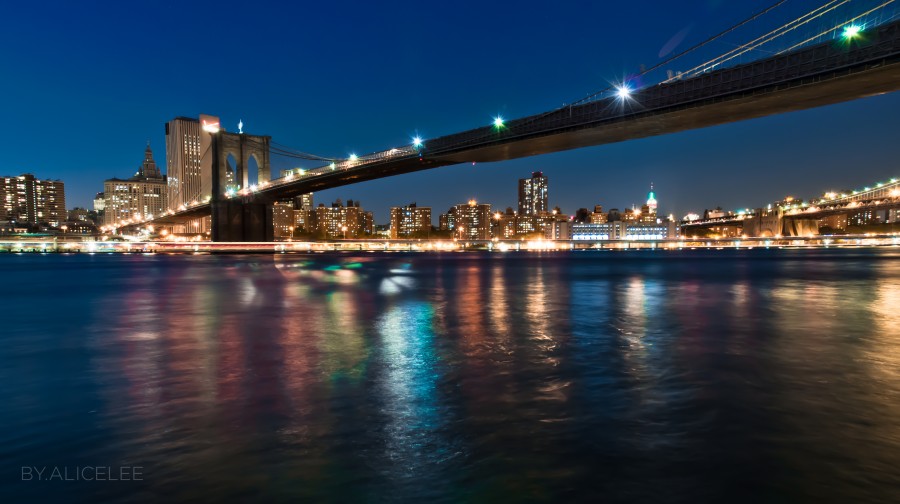 Ponte de Brooklyn, Nova Iorque, EUA, ponte, cidade, noite, arquitetura, Estados Unidos, América, luz, luzes, paisagem urbana, capitais, lugar turístico,
