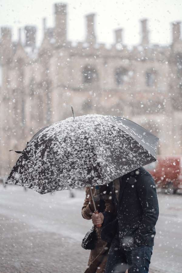 guarda-chuva, inverno, neve, europa, dia, fora, uma pessoa, proteção, mau tempo, frio, tempo,