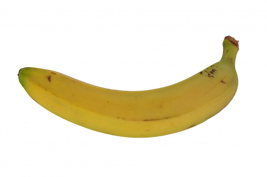 Fundo branco, tiro do estúdio, cortar, um objeto, banana, frutas, frutas, amarelo