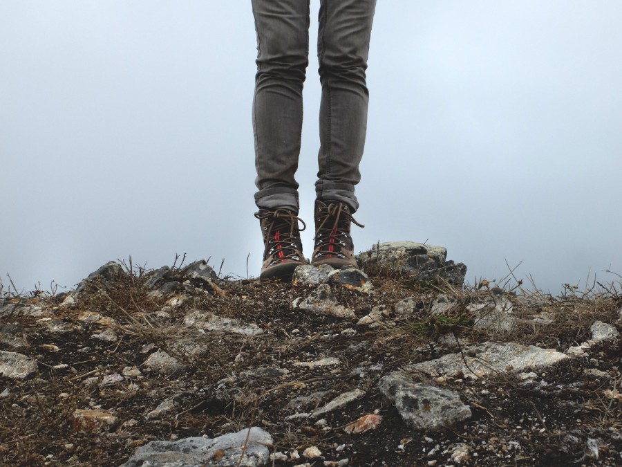 ao ar livre, exterior, trekking, montanha, uma pessoa, pessoas, botina, botas, sapatos, conceito, liberdade,