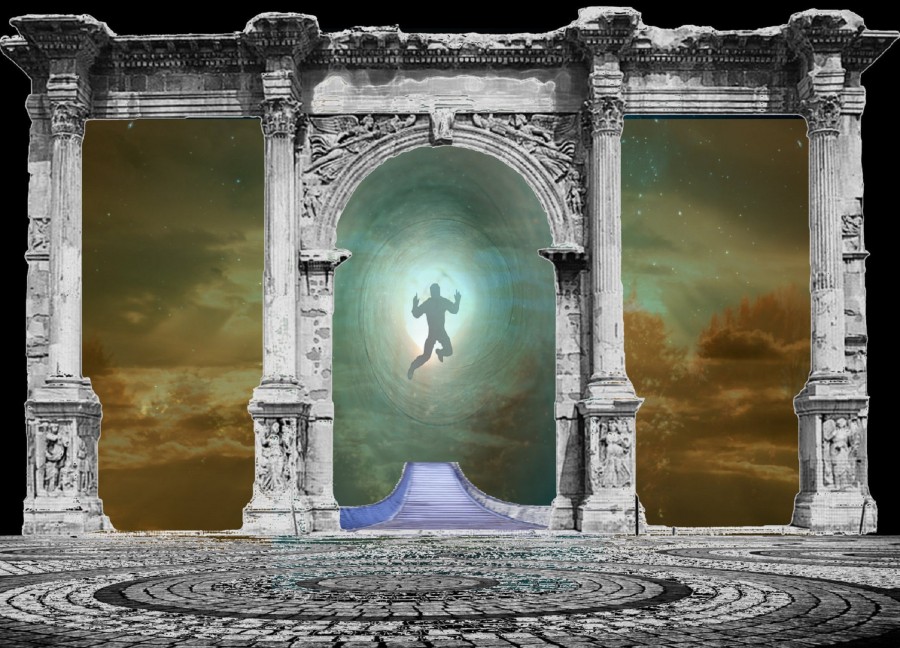 morte, além, místico, alma, transcender, final, crença, humanidade, conceito, reencarnação, túnel,