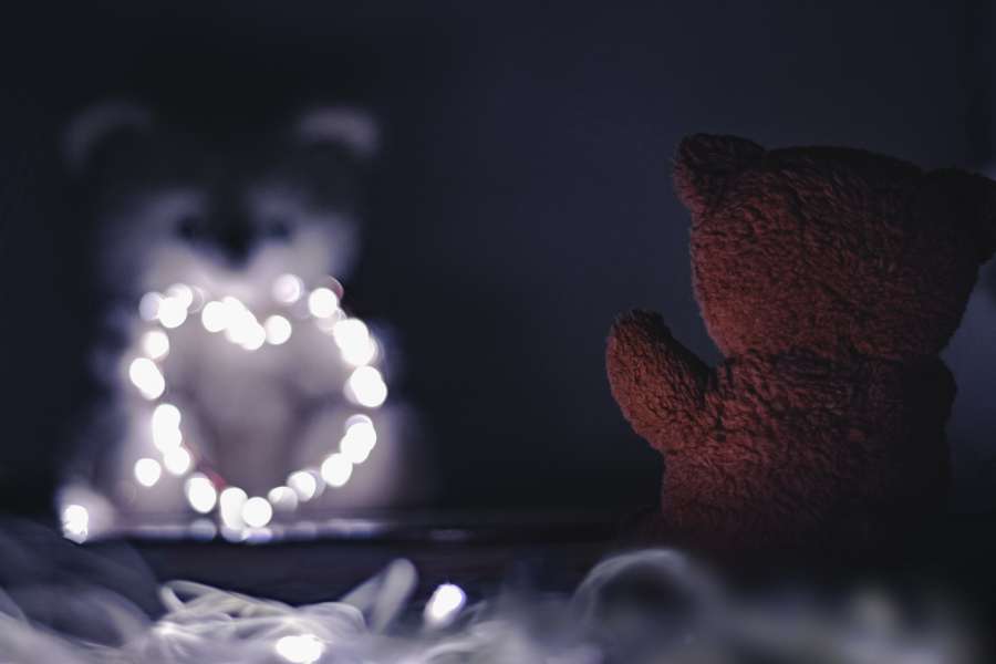 Coração Em Forma De, Bokeh, Luzes, Luzes De Fadas, Urso De Pelúcia Marrom, Dia De Pelúcia, Coração, Dia Dos Namorados, Dia Dos Namorados, Urso De Pelúcia Branco, Dois Ursos De Pelúcia, Amor